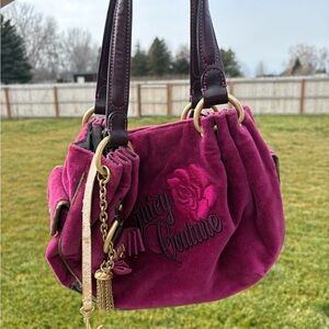 Juicy Couture Fuchsia Suede Shoulder Bag